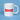 White ceramic mug with a red banner featuring the 'Little Debbie' logo in white letters, set against a light blue background. The mug has a simple, clean design with a classic brand logo, emphasizing the red and white color scheme.