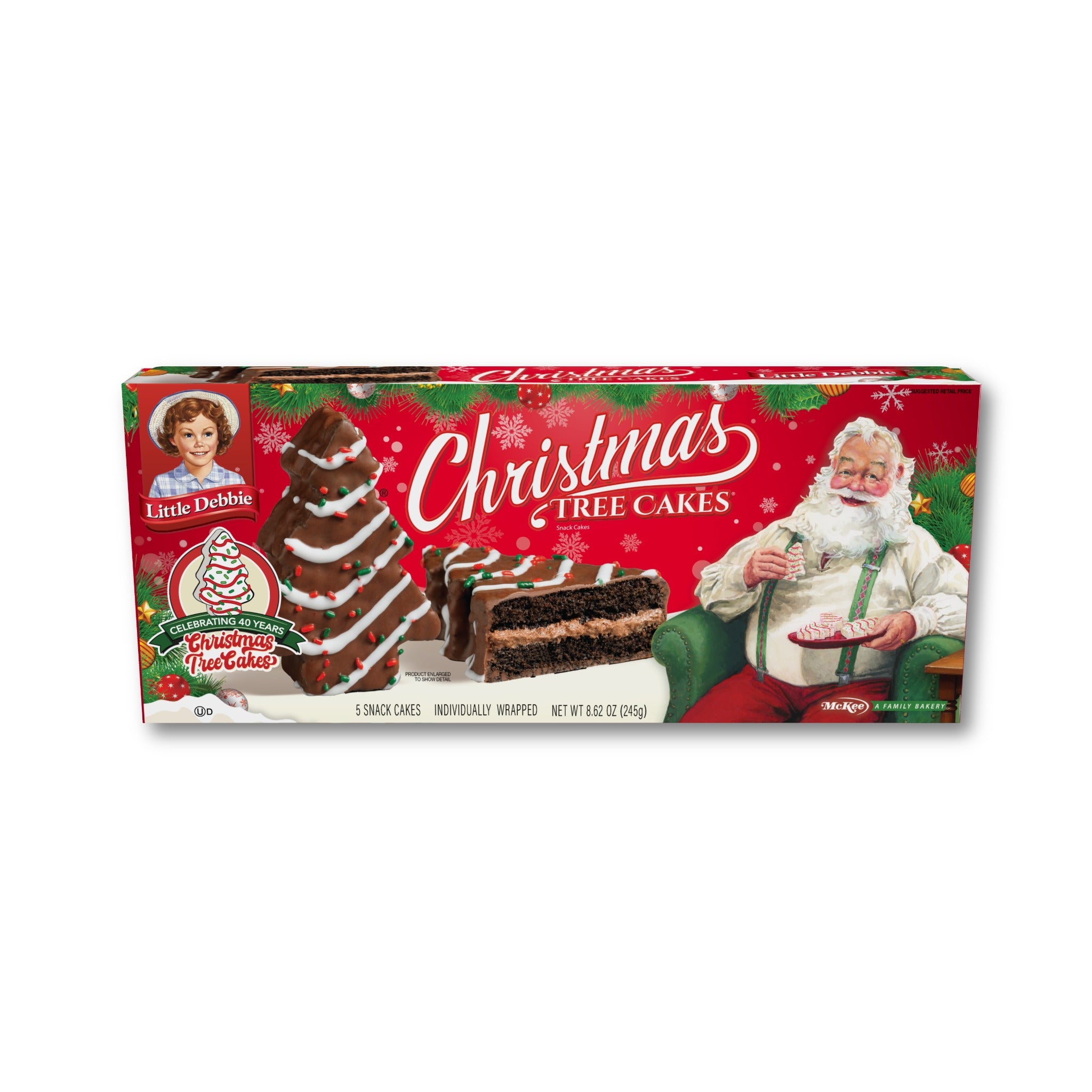 Christmas Tree Cakes - choc. (1 carton, 5 cakes)