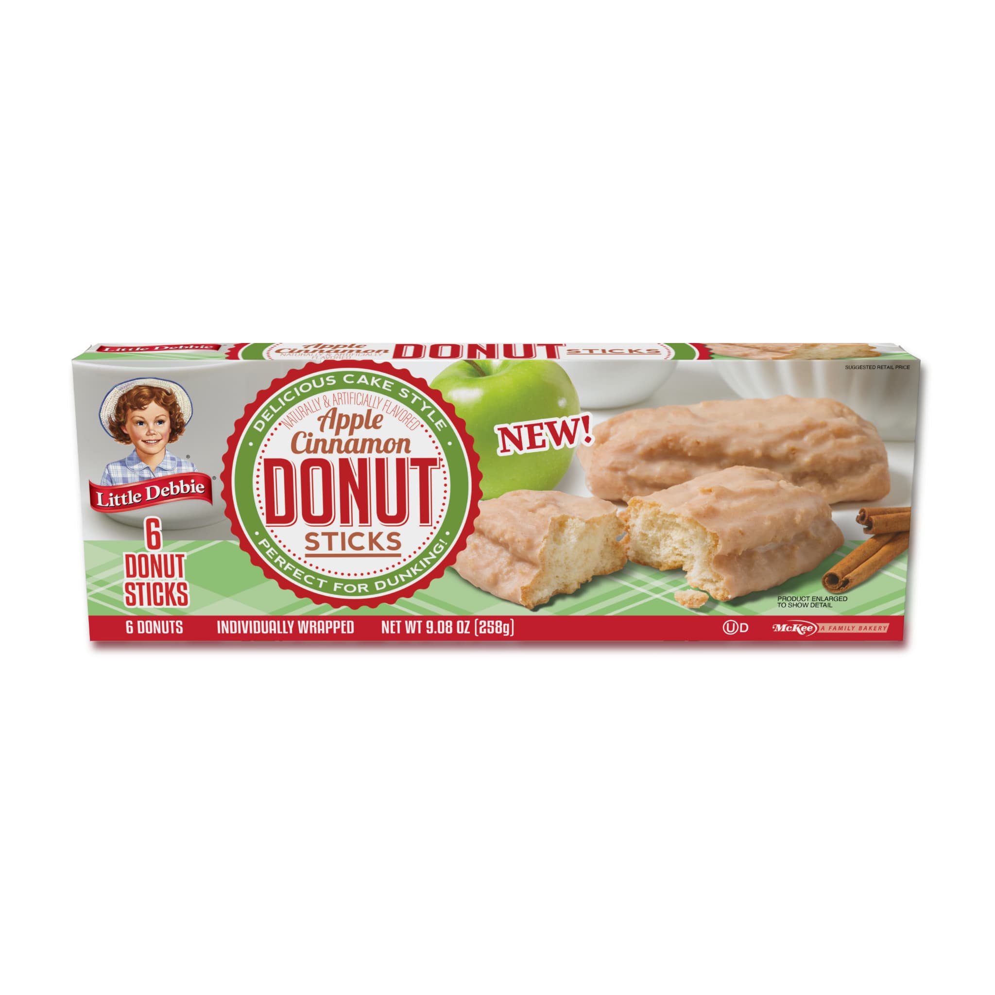 Apple Cinnamon Donut Sticks (1 carton, 6 donuts)