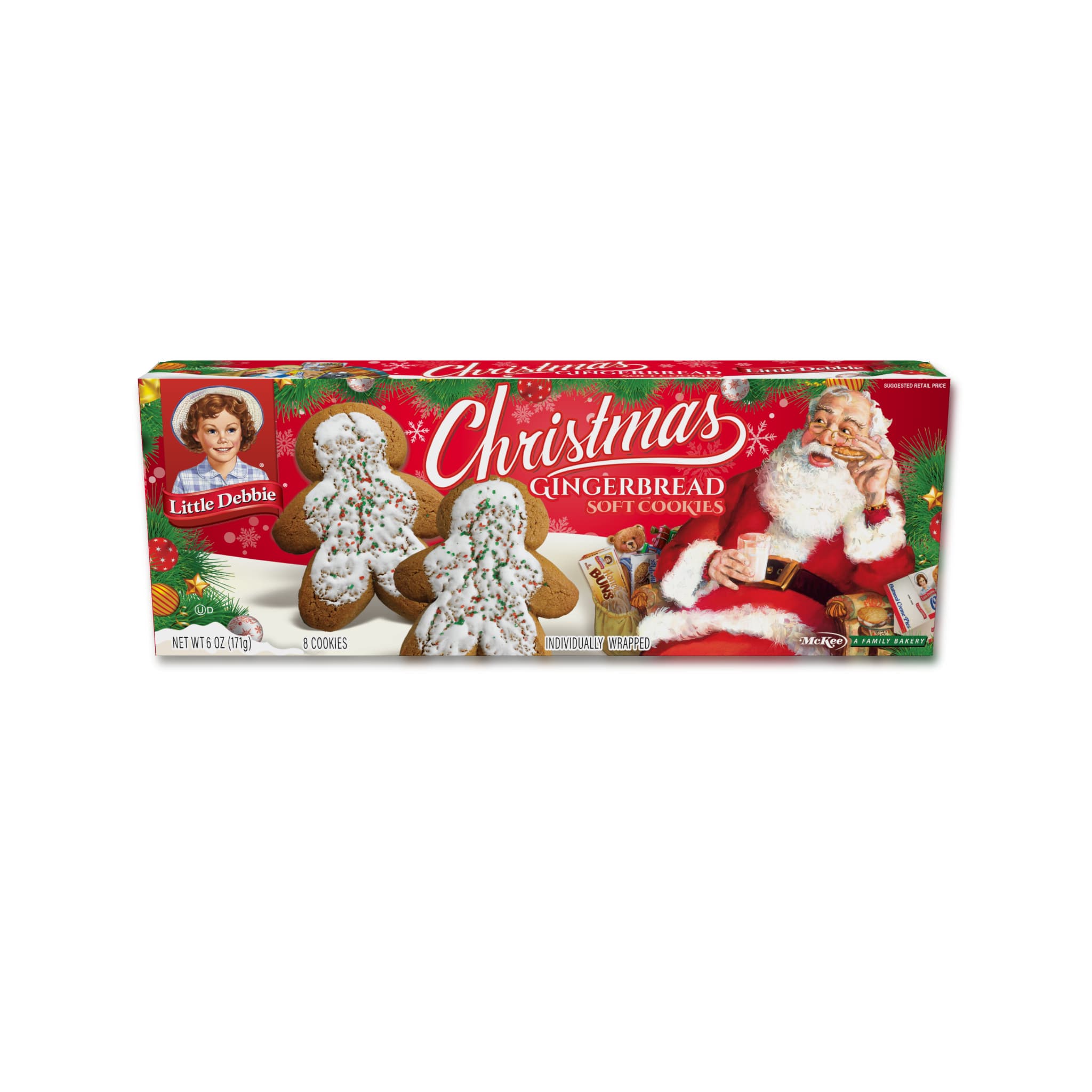 Christmas Gingerbread Cookies (1 carton, 8 cookies)