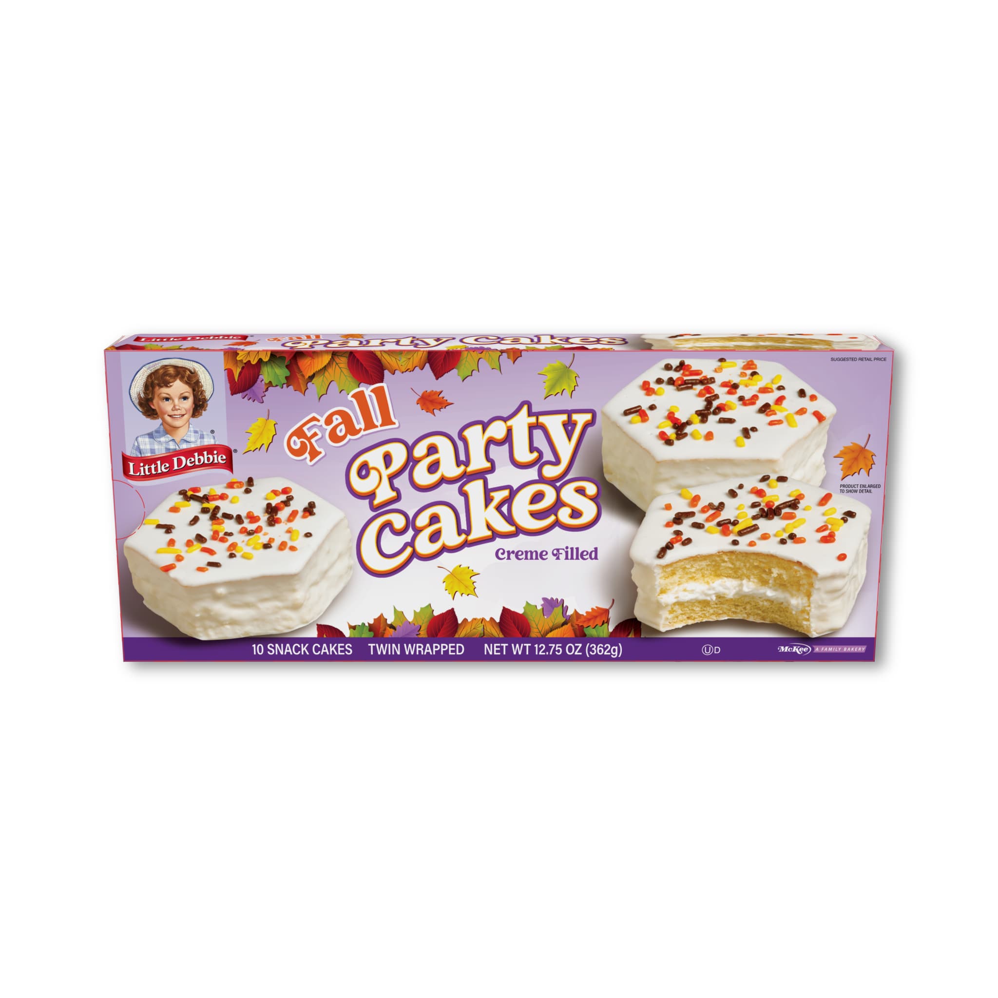 Fall Party Cakes - Vanilla (1 carton, 10 snack cakes)