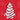 A Little Debbie Christmas Tree Cake ornament, decorated with white frosting, red stripes, and green sprinkles, against a vibrant red background with faint snowflakes and Christmas Tree Cake and Brownie outlines.