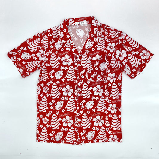 Red Truck Floral Vintage Hawaiian Shirt For Men - T-shirts Low Price