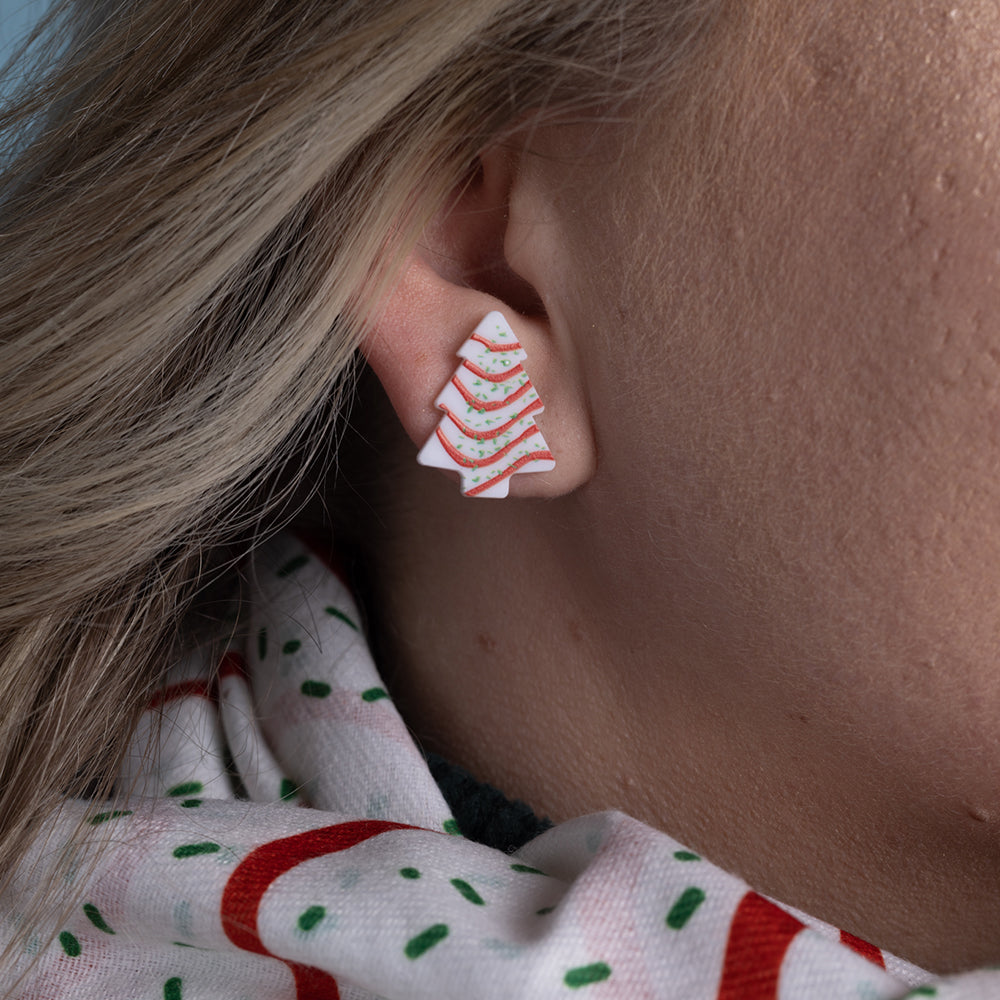 Little Debbie Christmas Tree Cakes Earrings model 1